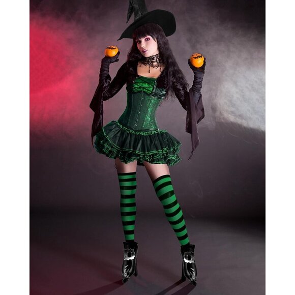 Halloween Witch Costume Accessories Set Shoes Cover Socks Hat Cosplay - Picture 4 of 7